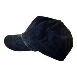 NWOT Vintage Black Corduroy Snapback Dad Trucker Hat OS